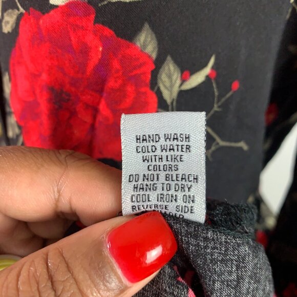 🟣🟣🟣 J FOR JUSTIFY Women's Size Medium Floral 3/4 Sleeve Shift Dress - Picture 8 of 9